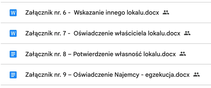 Załączniki okazjonalne