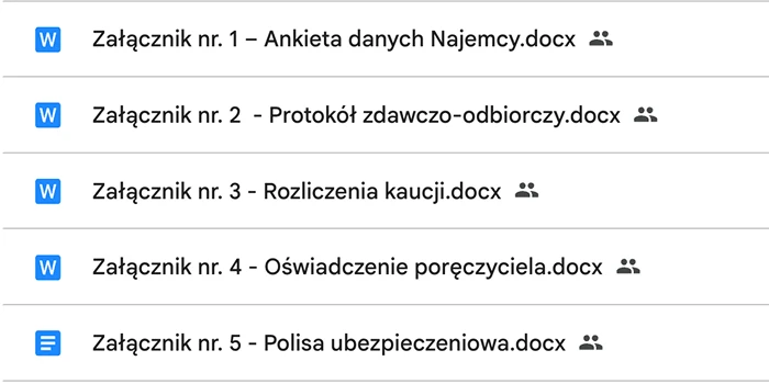 Załączniki standardowe